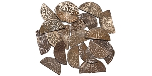 Group of Twenty [20] English Hammered Cut AR Halfpennies.