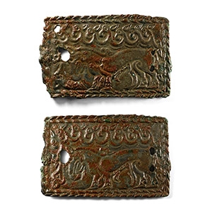 Ordos Bronze Belt Buckle Pair with Predators