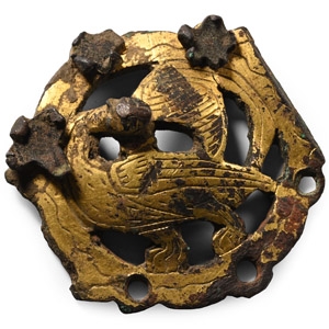 Ordos Gilt Bronze Mount with Bird