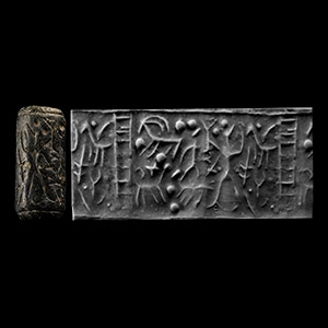 Levantine Black Stone Cylinder Seal