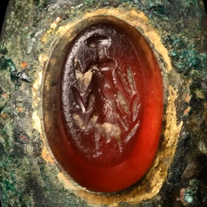 Roman Bronze Ring with Insect Intaglio