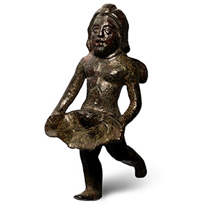 Roman Bronze Cupid with Offering Plate Statuette
