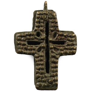 Medieval Bronze Reliquary Cross Pendant