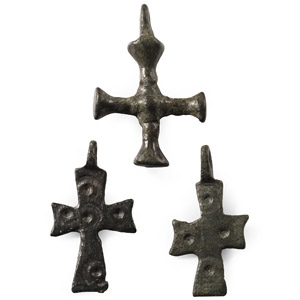 Byzantine Bronze Cross Pendant Group