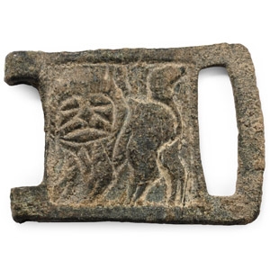 Medieval Bronze Belt Plate with Lion