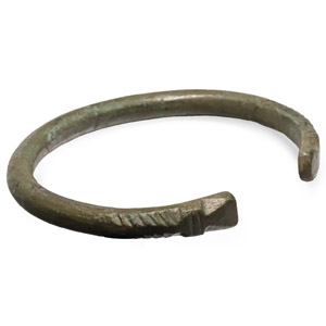 Late Roman Bronze Military Bracelet with Animal-Heads