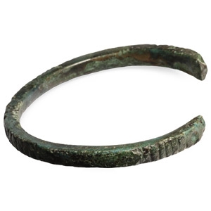 Late Roman Bronze Military Bracelet with Beast-Heads