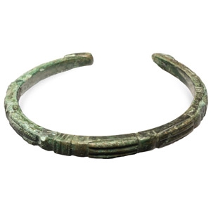 Late Roman Decorated Bronze Military Bracelet