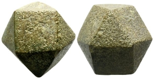 Ottoman Polyhedral Bronze Weight of 50 Dirhams.