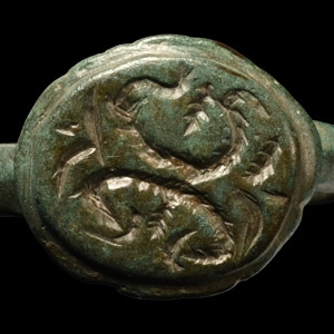 Medieval Bronze Decorated Ring