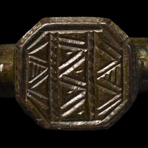 Medieval Bronze Ring with Zig-Zag Decoration