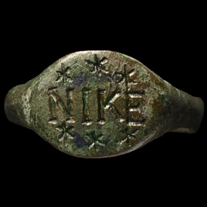 Roman Bronze Ring with NIKE