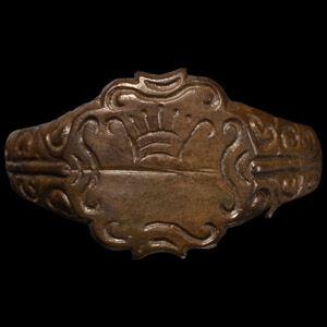Post Medieval Bronze Ring with Crown