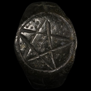Medieval Bronze Ring with Pentagram