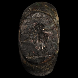 Large Roman Military Seal Ring with Bird