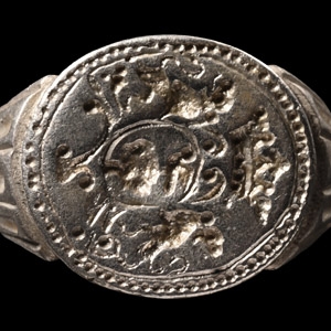 Post Medieval Silver Armorial Ring