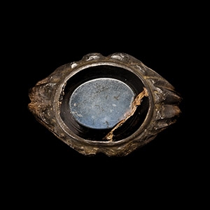 Large Roman Ring with Nicolo Gemstone
