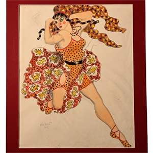 Female Dancer Painting, Attributed to Leon Bakst (1866-1924)