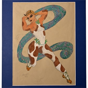 Female Acrobat Painting, Attributed to Leon Bakst (1866-1924)