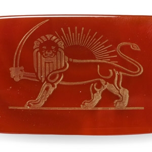 Western Asiatic Style Gemstone with Inscribed Sun and Lion