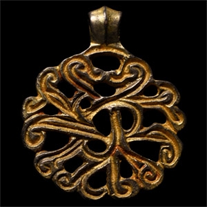 Viking Silver-Gilt Interlaced Pendant