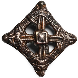 Viking Gilt Bronze Brooch with Beast Heads