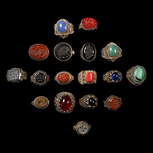 Tribal Silver-Coloured Metal Ring Collection
