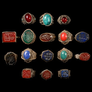Tribal Silver-Coloured Metal Ring Collection