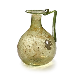 Roman Translucent Green Glass Flask