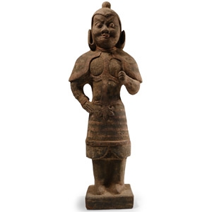 Chinese Tang Standing Terracotta Warrior