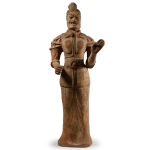 Large Chinese Tang Terracotta Guardian