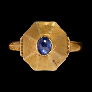 Medieval Gold Ring with Sapphire