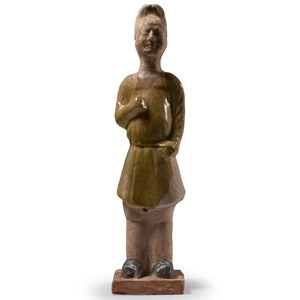 Chinese Sui Straw Glazed Figure