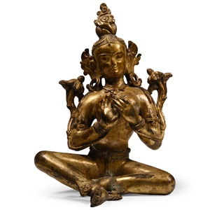 Sino-Tibetan Gilt Bronze Arya Tara Figure