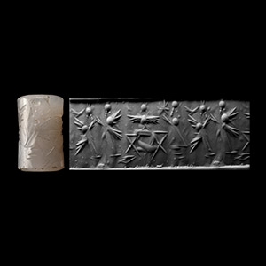Mesopotamian Stone Cylinder Seal with Processional Scene