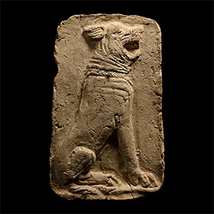 Old Babylonian Terracotta Plaque of a Mastiff Dog