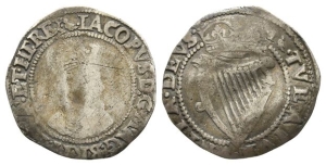 Ireland. Stuart, James I AR Sixpence.