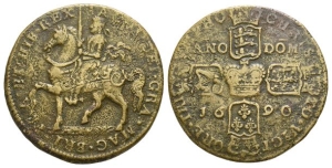 Ireland. Stuart, James II AE Crown.
