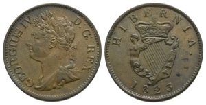 Ireland. Hanover, George IV AE Halfpenny.