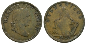 Ireland. Hibernicus CU Halfpenny Token.