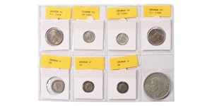 Group of Eight [8] Great Britain, George V & VI Coins.