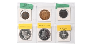 Group of Six [6] Irish Coins.