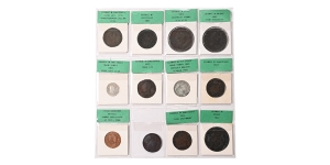 Group of Twelve [12] Irish Coins.