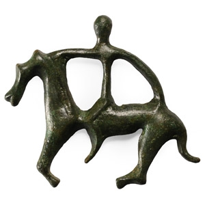 Viking Period Bronze Horseman Appliqué