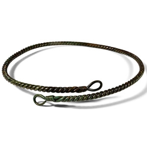 Viking Period Bronze Twisted Neck Torc with Looped Terminals