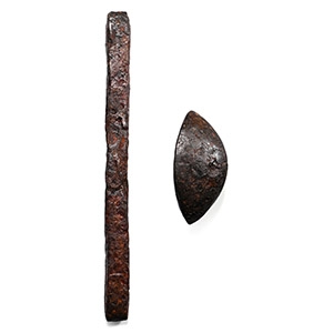 Viking Period Iron Sword Brazil Nut Pommel and Cross Guard