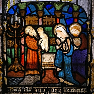 Stained Glass Panel with the Presentation at the Temple