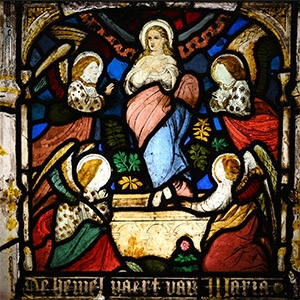 Stained Glass Panel with the Assumption of Mary