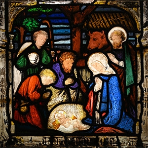 Stained Glass Panel with the Nativity