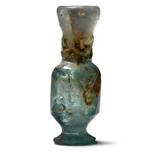 Fatimid Miniature Wheel-Cut Glass Perfume Bottle